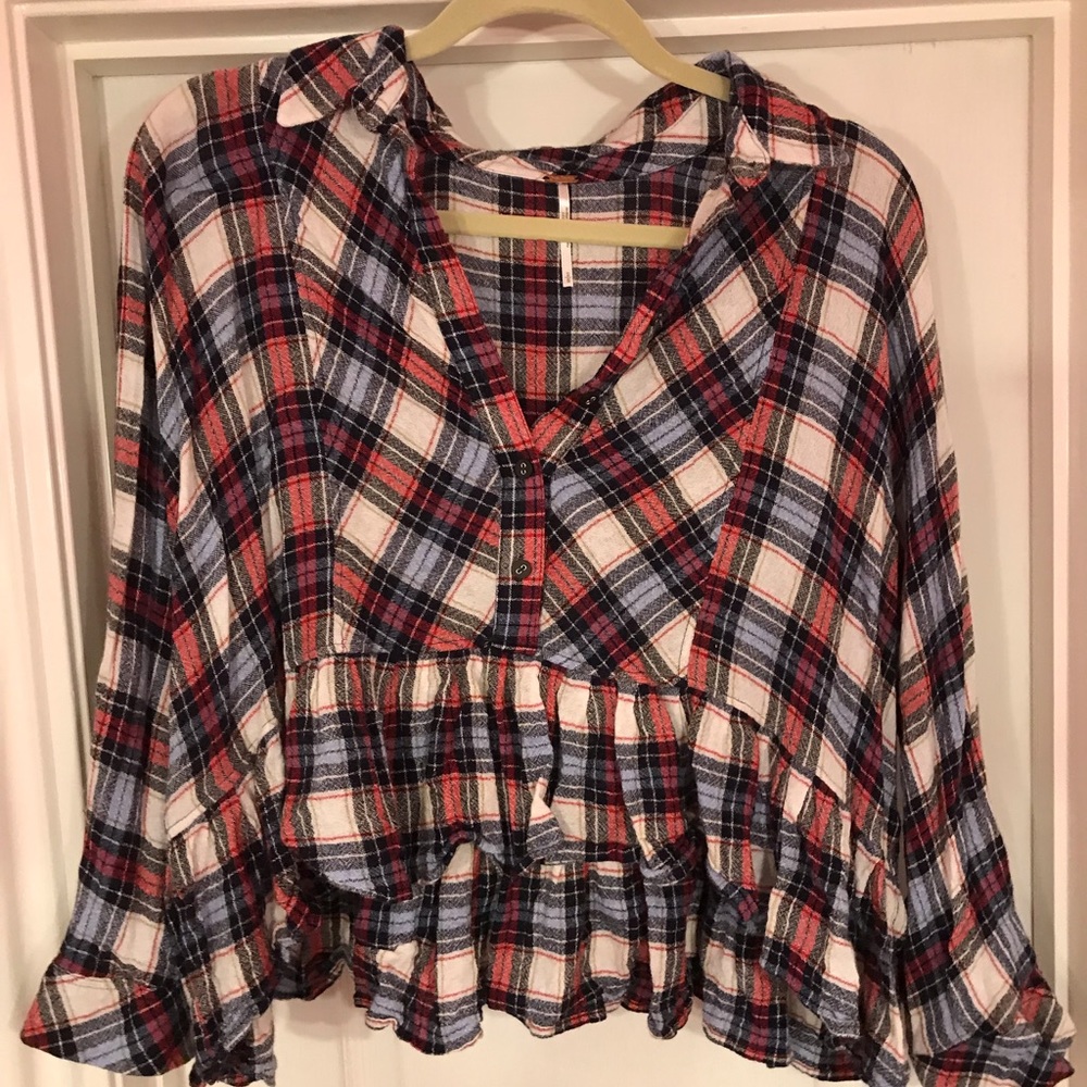 Free people flannel with ruffle
